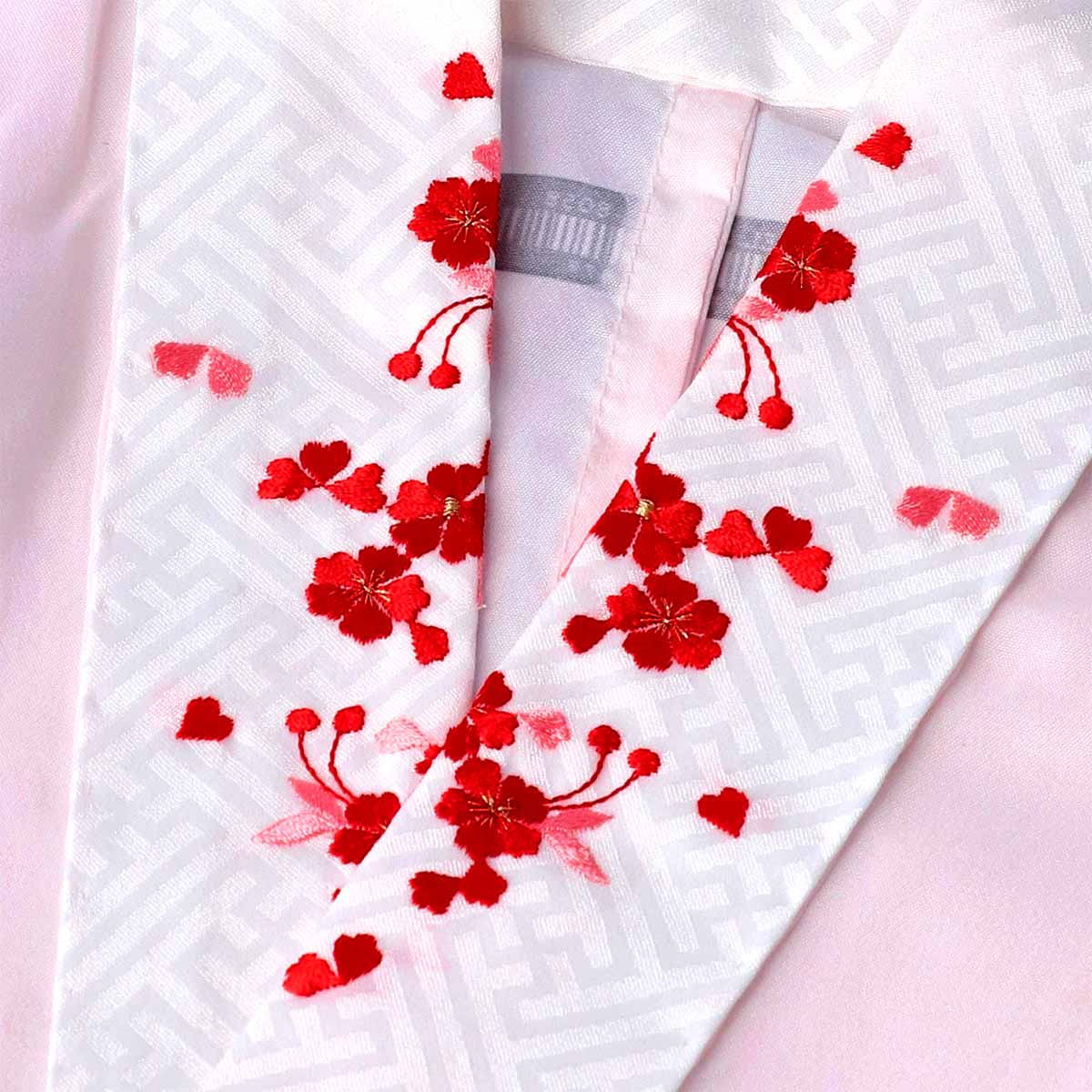 七五三七歳四つ身：N045 乙葉 橙色 御所車に桜菊 | 七五三着物