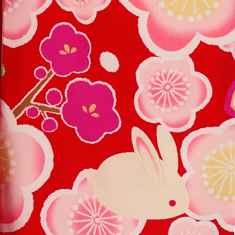 ベビー着物 : ジャパンスタイル BK003 【1歳～2歳 女の子 着物】袴 赤 