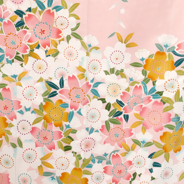 引き振袖：W003 ピンク しだれ桜| 婚礼衣装レンタル | 京都着物