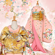 引き振袖：W003 ピンク しだれ桜| 婚礼衣装レンタル | 京都着物