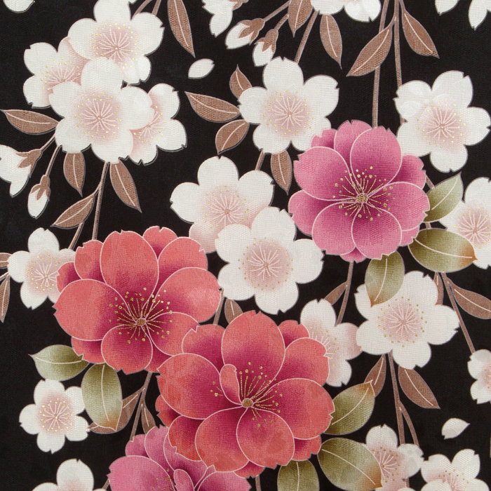 振袖：R068 黒 しだれ桜(R256)│ 振袖レンタル │ 京都着物