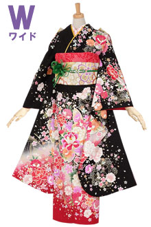 振袖：R1105 ピンク 牡丹と桜(絹)(w)│ 振袖レンタル │ 京都着物