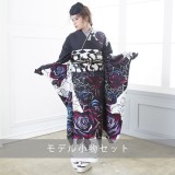 振袖：R1138 黒 薔薇(絹)│ 振袖レンタル │ 京都着物レンタル夢館