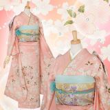 振袖：R134 【訳あり】ピンク 桜姫☆(絹)│ 振袖レンタル │ 京都着物