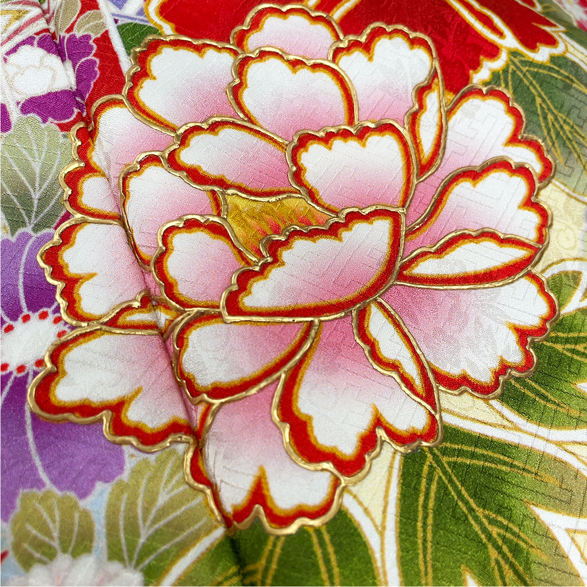 振袖：R1377 黄ぼかし 吉祥貝桶に四季の花☆(絹)│ 振袖レンタル