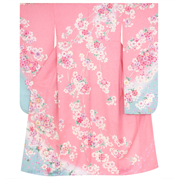 振袖：R1403 【訳あり】ピンク 枝垂桜☆(絹)(宅)│ 振袖レンタル