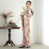 振袖：R1425 白 吉祥熨斗目に枝垂桜☆(絹)│ 振袖レンタル │ 京都着物