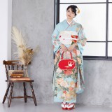 振袖：R1430 職人の匠技 特選 汕頭刺繍 御所車に四季花☆(絹)│ 振袖