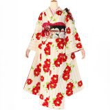 振袖　洗える着物　椿　縦縞　変わり市松　着物　123b d ms 楽天市場】【予約商品】振袖 単品「椿鳥」公式 ふりふ 振袖 レディース