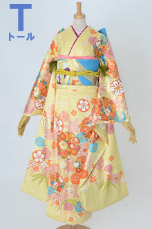 振袖：R1182 ピンク 桜楓流水文☆(絹)(宅)│ 振袖レンタル │ 京都着物