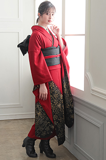 振袖 身長159-174cm 青牡丹菊桜亀甲紋手毬流水紋正絹