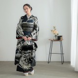 振袖：R2016 Beautiful Japan ブルー×黒 鳳凰│ 振袖レンタル │ 京都