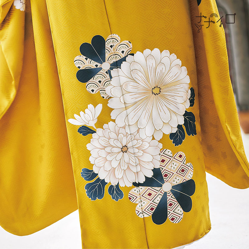 5200 振袖フルセット　正絹黄イエロー　成人式結婚式卒業式 古典御所車 5200 振袖フルセット正絹黄イエロー成人式結婚式卒業式 古典御所車