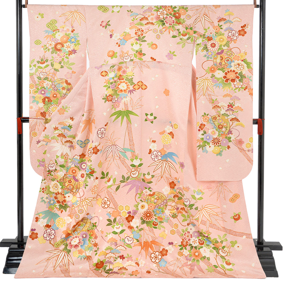 振袖：R2061 吉澤の友禅 ピンク 手毬に花丸文│ 振袖レンタル │ 京都