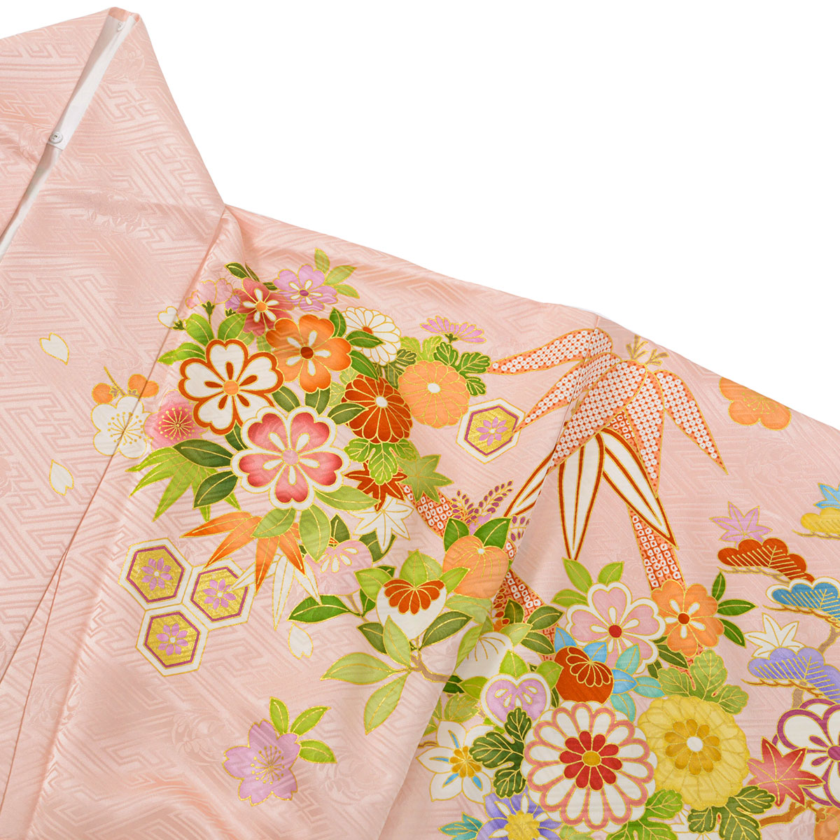 振袖： R2061吉澤の友禅ピンク 手毬に花丸文