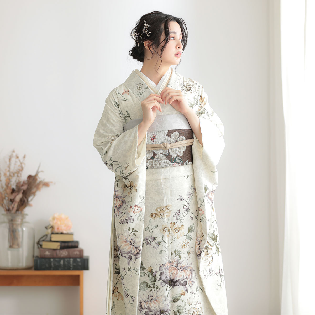 振袖：R2069 JILL STUART アイボリー 花更紗│ 振袖レンタル │ 京都
