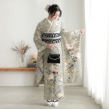 振袖：R2070 JILL STUART モスベージュ 花更紗│ 振袖レンタル │ 京都