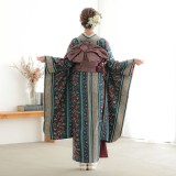 和風館　振り袖　ゴブラン織調薔薇 振袖袴：和風館 R2033 ブラウン ゴブラン織調薔薇│ 袴レンタル