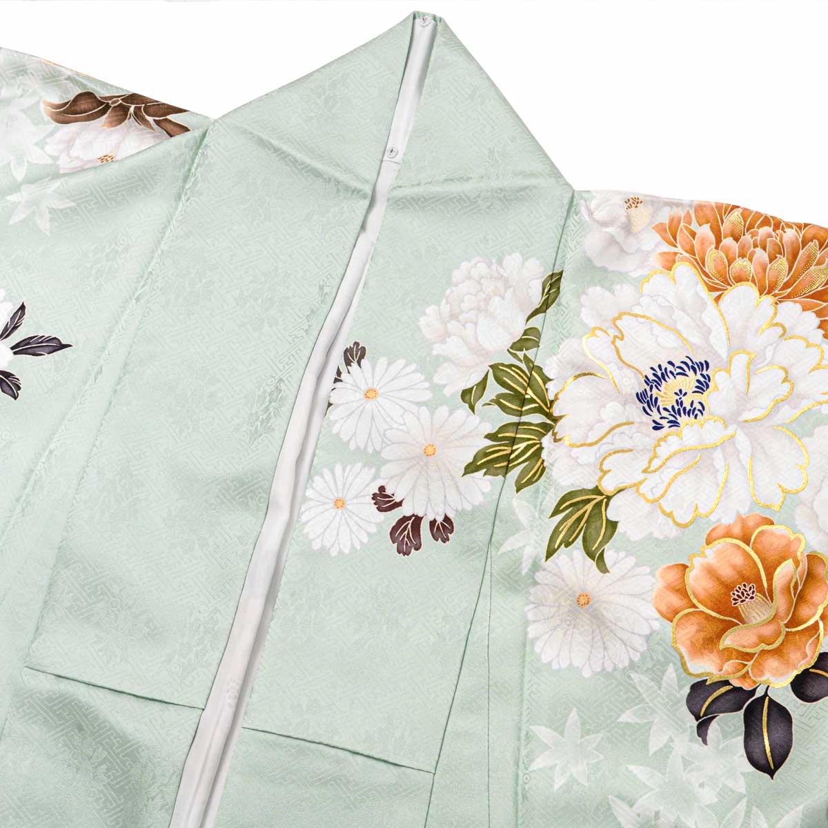 振袖:R2083 アイスグリーン 流水菊牡丹│ 振袖レンタル │ 京都着物 振袖:R2083 アイスグリーン 流水菊牡丹│ 振袖レンタル │ 京都着物