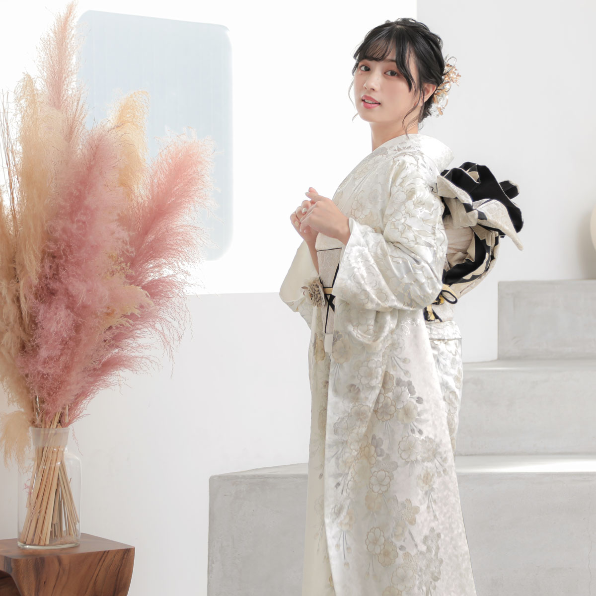 枝垂れ桜 藤の花 花菱 花吹雪 振袖 着物 102a p
