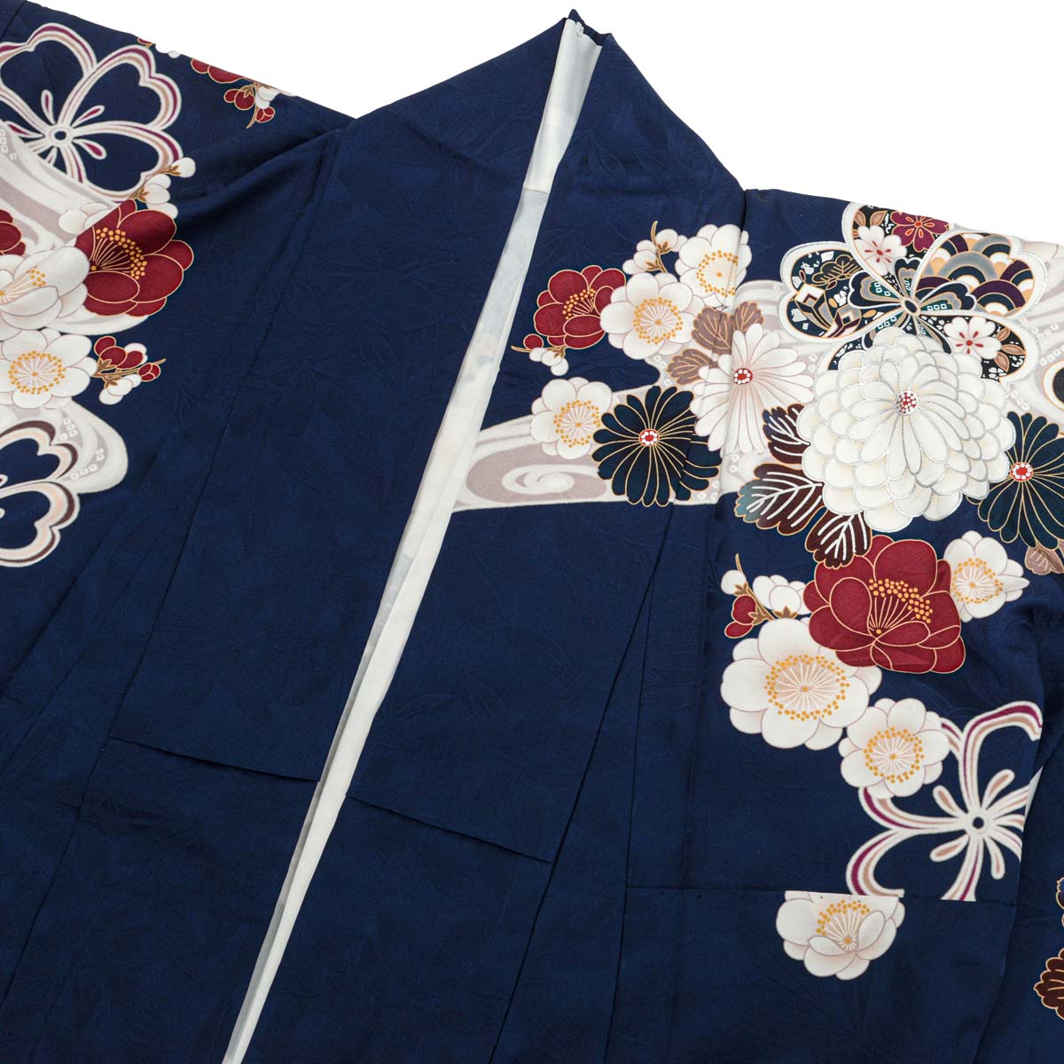 振袖：R2088 濃紺 流水菊牡丹│ 振袖レンタル │ 京都着物レンタル夢館
