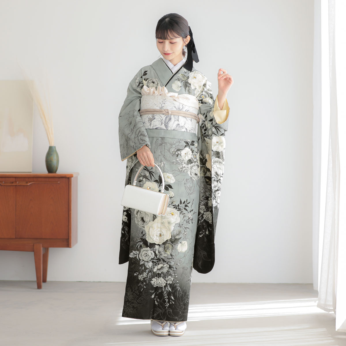 ととろん　グレー系振袖　フルセット 最大20日間レンタル 振袖 レンタル 成人式 グレー フルセットレンタル