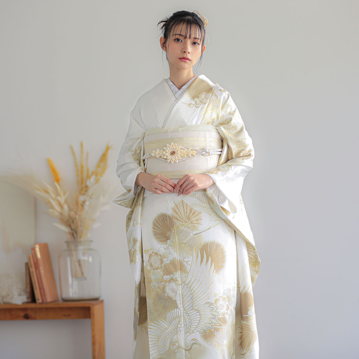 juriaさま専用 アクアマリン振袖 鶴 梅 松 ラスト1点