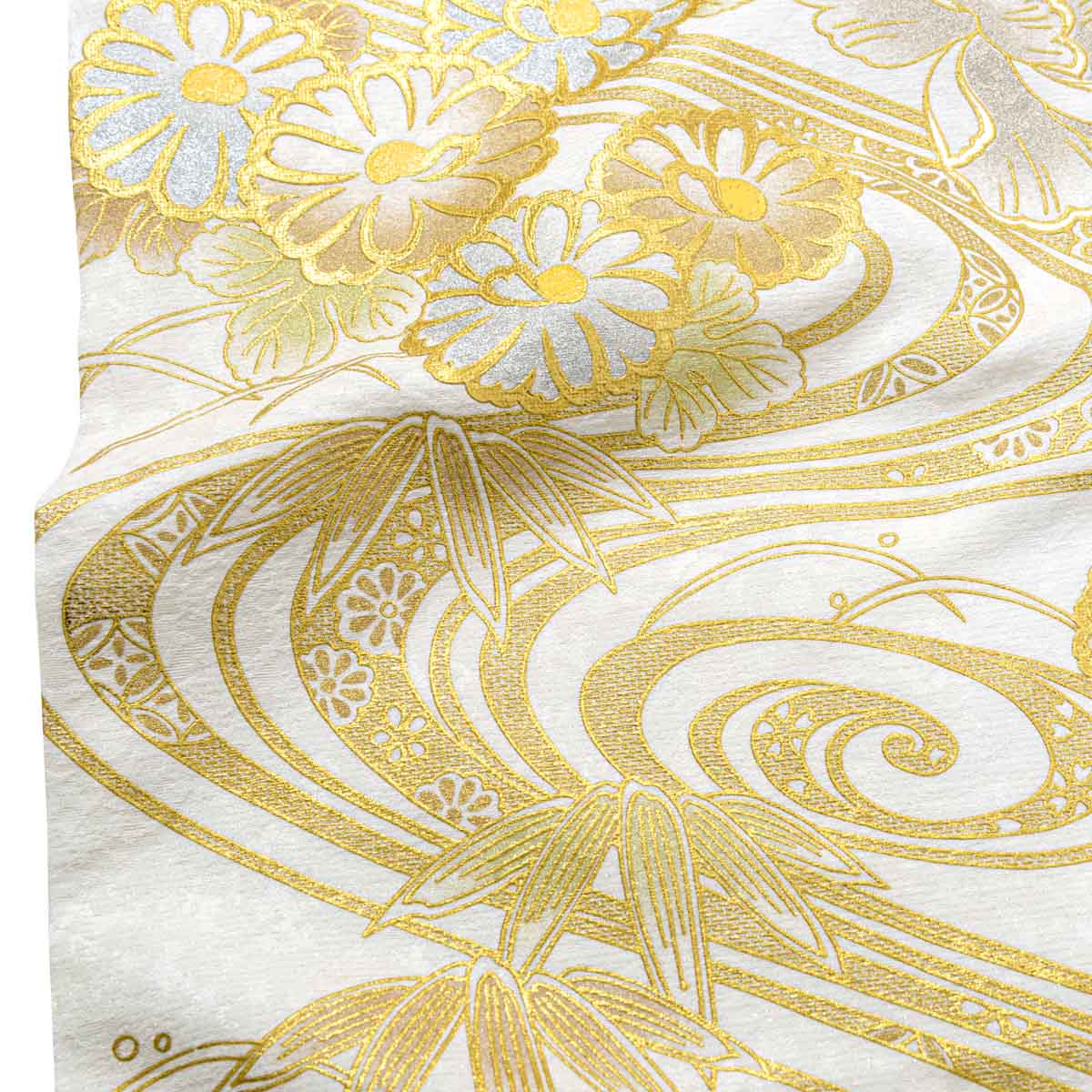 振袖：R2134 白金 牡丹に松竹梅│ 振袖レンタル │ 京都着物レンタル夢館