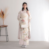 振袖：R2200 薄ピンク 菊に牡丹│ 振袖レンタル │ 京都着物レンタル夢館