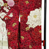 振袖：R2206 華徒然×吉木千沙都 華徒然×吉木千沙都 白x赤 牡丹