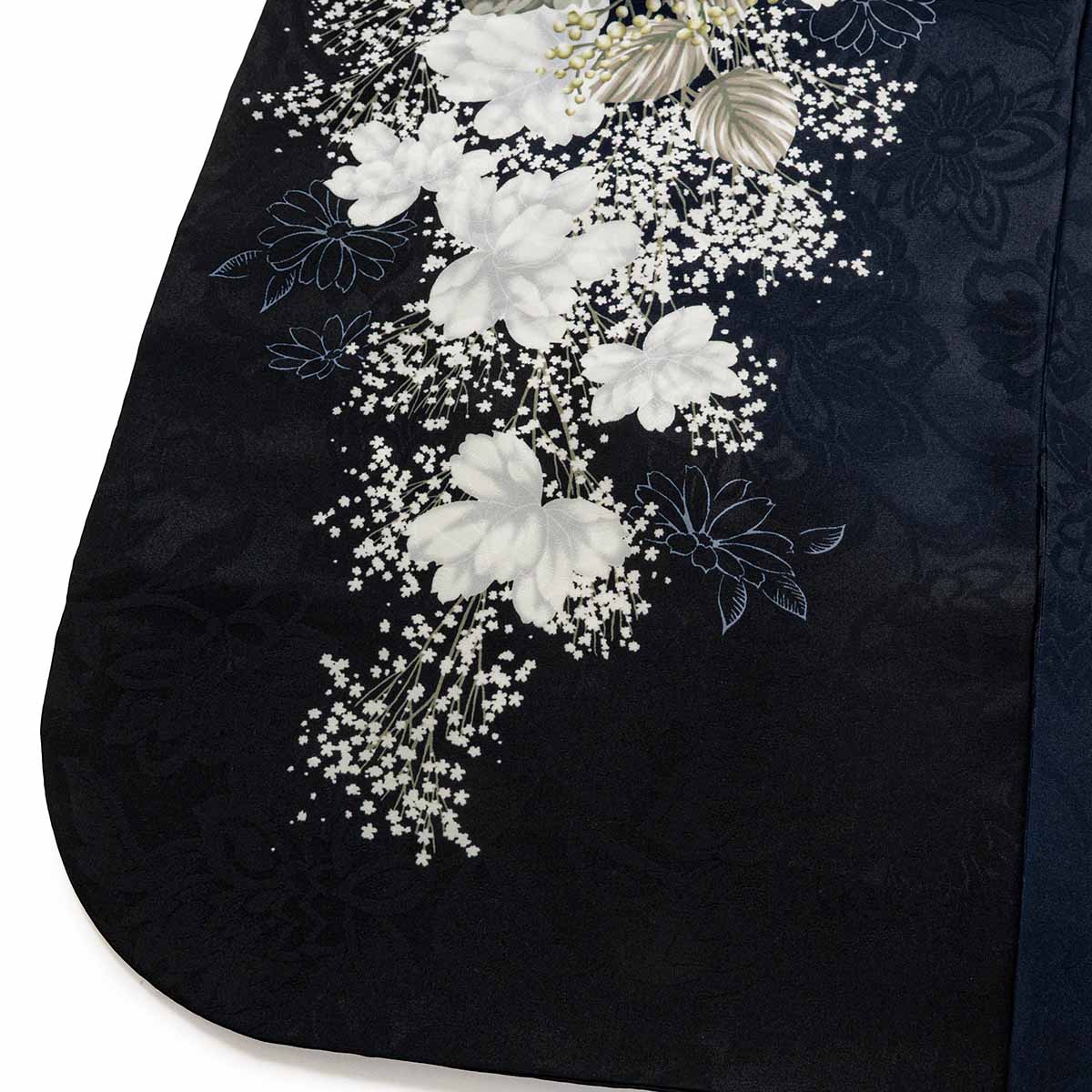 振袖：R2222 濃紺 白牡丹│ 振袖レンタル │ 京都着物レンタル夢館