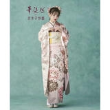 振袖：R2226 華徒然×吉木千沙都 薄ピンク×白 牡丹に梅│ 振袖レンタル