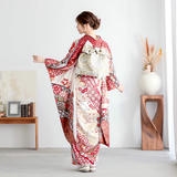 振袖：R2231 桂由美 赤×白 桜に菊│ 振袖レンタル │ 京都着物レンタル夢館