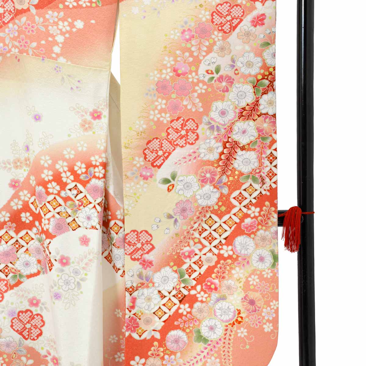 振袖：R2232 桂由美 サーモンピンクぼかし 辻が花風│ 振袖レンタル 