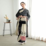 振袖：R316 【訳あり】白×黒 木蓮☆(絹)│ 振袖レンタル │ 京都着物