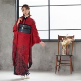 振袖：R479 赤 真紅のモダンローズ☆(絹)│ 振袖レンタル │ 京都着物