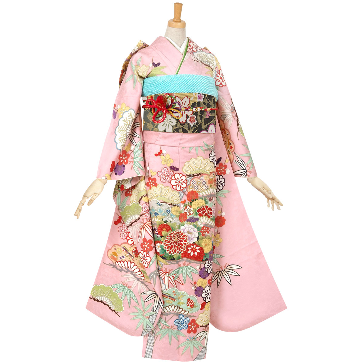 【パールトーン加工済】山吹色 振袖 松竹梅・流水・花丸文様 パールトーン加工済】山吹色 振袖 松竹梅・流水・花丸文様 【公式通販】