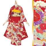 振袖：R492 赤 古典 花くす玉に熨斗(絹)☆│ 振袖レンタル │ 京都着物