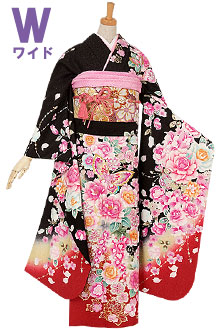 振袖 USED正絹仕立て上がり 赤 白 牡丹 ゆり 桜 蝶 Ｍサイズ  Aランク★ 振袖 USED正絹仕立て上がり 赤 白 牡丹 ゆり 桜 蝶 Mサイズ Aランク