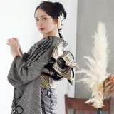 振袖：R534 黒 総絞り金駒桜模様☆(絹)│ 振袖レンタル │ 京都着物