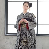 振袖：R534 黒 総絞り金駒桜模様☆(絹)│ 振袖レンタル │ 京都着物