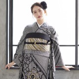 振袖：R534 黒 総絞り金駒桜模様☆(絹)│ 振袖レンタル │ 京都着物
