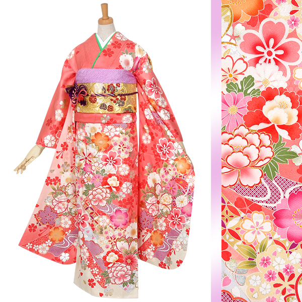 七五三７歳女の子　着物＆帯＆簡単半衿＆小物セット　絞り　オレンジ系　シック　梅桜 Amazon.co.jp: 七五三7歳女の子着物＆帯＆簡単半衿＆小物セット