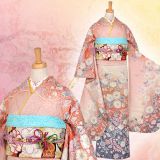 振袖：R802 ピンク 辻が花吹雪☆(絹)│ 振袖レンタル │ 京都