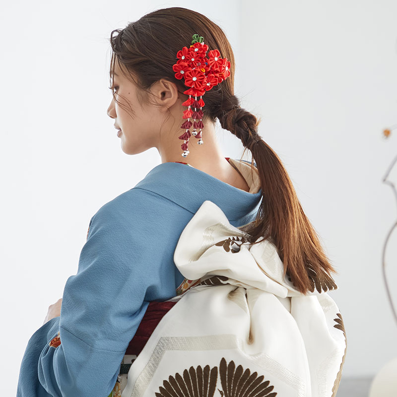 振袖：R829 水色 大熨斗目☆(絹)│ 振袖レンタル │ 京都着物レンタル夢館