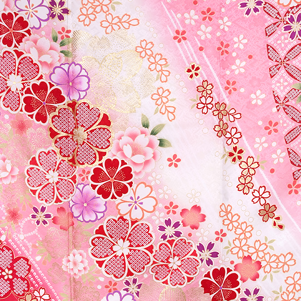 振袖：R993 ピンク 疋田八重桜☆(絹)(宅)│ 振袖レンタル │ 京都着物