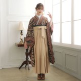 和風館　振り袖　ゴブラン織調薔薇 振袖袴：和風館 R2033 ブラウン ゴブラン織調薔薇│ 袴レンタル