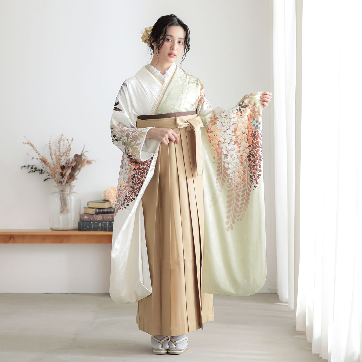 振袖 身長146-161cm 青牡丹菊正絹