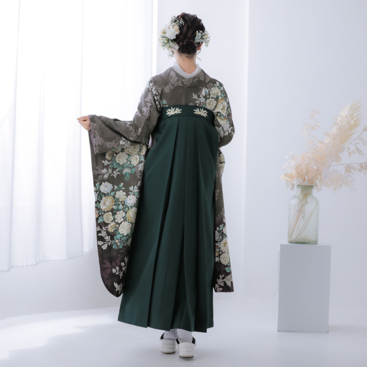 振袖袴：JILL STUART R2071 チャコールグレイ ゴブランブーケ│ 袴 