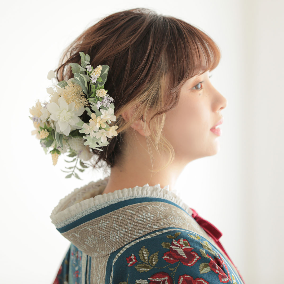 振袖袴：和風館 R2073 ブルー ゴブラン織調薔薇│ 袴レンタル │ 京都